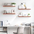 vidaXL Stenná polica Nástenná montáž 4 ks Červená 80 x 23,5 x 3,8 cm