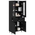 vidaXL Highboard 2 ks Čierny dub 69,5 x 34 x 180 cm Kompozitné drevo