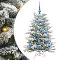 vidaXL Umelý Sklápací Vianočný Stromček Biela 120 cm PE a PVC