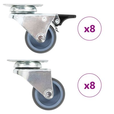 vidaXL Dvojité otočné kolieska 16 ks, 50 mm