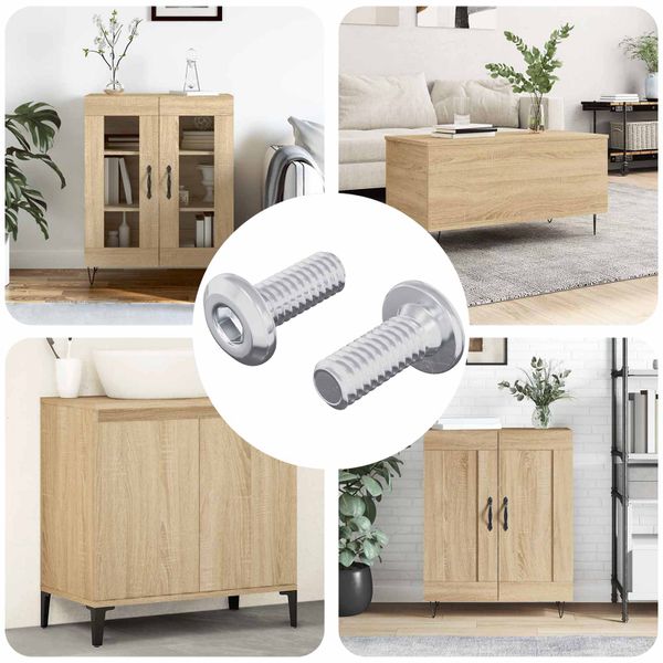 vidaXL Skrutka s hlavou a zámkom 2 pcs Strieborná M6 x 15 mm Oceľ
