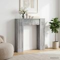 vidaXL Rám krbu Sivý Sonoma 102 x 20 x 102 cm Kompozitné drevo