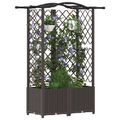 vidaXL Vyvýšený záhon s mriežkou a strechou Hnedá 122 x 40 x 138 cm PP