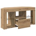 vidaXL Rohový LED TV kabinet 100 x 40 x 50 cm Remeselný dub