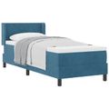 vidaXL Posteľ s pružinovým rámom Tmavomodrá 200 x 80 cm Zamat