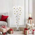vidaXL Umelý vianočný stromček s 150 LED-i Biela 120 cm PVC a oceľ