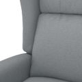 vidaXL Elektrické sklápacie kreslo ušiak, svetlosivé, látka