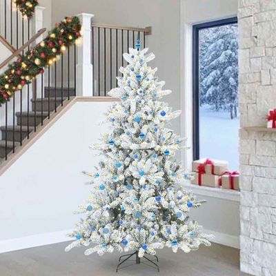vidaXL Umelý Sklápací Vianočný Stromček Biela 240 cm PVC a oceľ