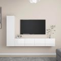 vidaXL 4-dielna sada TV skriniek lesklá biela drevotrieska