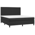 vidaXL Boxspring posteľ s matracom a LED čierna 160x200 cm umelá koža