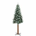 vidaXL Úzky vianočný stromček s 300 LED-i so stojanom Zelená 210 cm