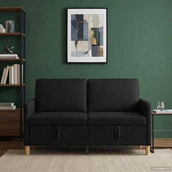 vidaXL Sofa s úložným priestorom Čierna 152 x 78 x 87 cm Polyester