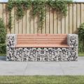 vidaXL Záhradná lavica gabiónový dizajn 184x71x65,5 cm masívny douglas