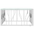 vidaXL Konferenčný stolík strieborný 80x80x40 cm nerezová oceľ a sklo