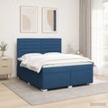 vidaXL Posteľ boxspring s matracom Modrá 180 x 200 cm Látka