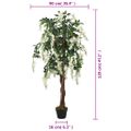 vidaXL Umelý strom vistéria 840 listov 120 cm zeleno-biela