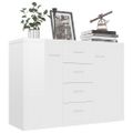 vidaXL Komoda, lesklá biela 88x30x65 cm, kompozitné drevo