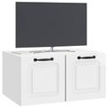 vidaXL Nástenná TV skrinka Biela s vysokým leskom 59,5 x 41 x 30 cm