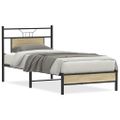vidaXL Posteľný rám bez matraca dub sonoma 75x190 cm kompozitné drevo