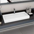 vidaXL Umývadlo z minerálneho/mramoroveho odliatku 100x46x11 cm biele