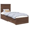 vidaXL Rám postele Hnedý dub a striebro 70 x 190 cm Kompozitné drevo