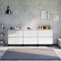 vidaXL Komody 3 ks lesklé biele 60x35x70 cm kompozitné drevo