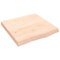 vidaXL Stolová doska 60x60x(2-6) cm neošetrený dubový masív