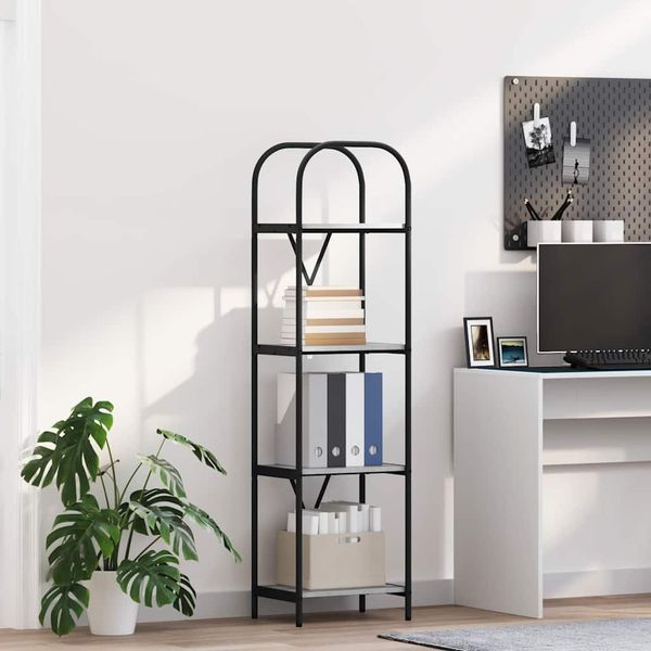 vidaXL Regál na knihy Sivý Sonoma 40 x 30 x 146 cm Kompozitné drevo