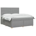 vidaXL Posteľ boxspring s matracom Svetlosivá 140 x 190 cm Látka