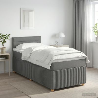 vidaXL Posteľ boxspring s matracom Tmavosivá 90 x 200 cm Látka