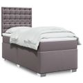 vidaXL Boxspring posteľ s matracom sivá 100x200 cm umelá koža
