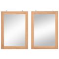 vidaXL Nástenné zrkadlá z masívneho teakového dreva 2ks 50x70 cm