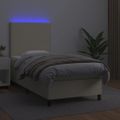 vidaXL Boxspring posteľ s matracom a LED krémová 100x200 cm umelá koža