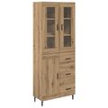 vidaXL Highboard 2 ks Remeselný dub 69,5 x 34 x 180 cm