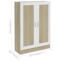 vidaXL Knižnica, biela a dub sonoma 82,5x30,5x115 cm, kompozitné drevo