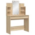 vidaXL Toaletný stolík s LED svetlami dub sonoma 96x40x142 cm