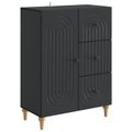 vidaXL Servírovacia skriňa Čierna 66 x 34,5 x 90 cm Kompozitné drevo