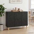 vidaXL Servírovacia skriňa Čierna 89 x 34,5 x 60 cm Kompozitné drevo