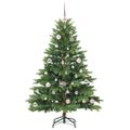 vidaXL Umelý vianočný stromček s 150 LED-i Zelená 150 cm PE a PVC