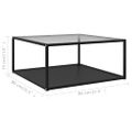 vidaXL Konferenčný stolík, priehľadný+čierny 80x80x35 cm, tvrdené sklo