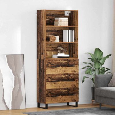 vidaXL Highboard so zásuvkou 2 pcs Staré drevo Kompozitné drevo