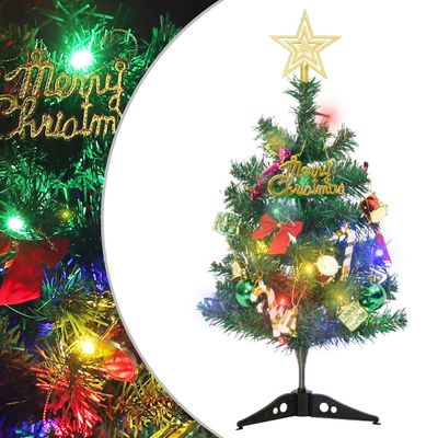 vidaXL Umelý osvetlený vianočný stromček s 30 LED zelený 60 cm