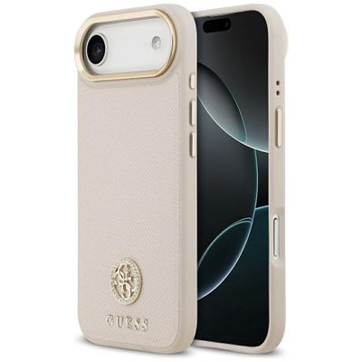 Puzdro Guess Grained Strass Logo MagSafe pre iPhone Air ružová