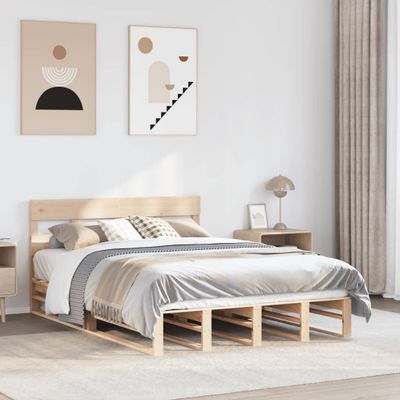 vidaXL Posteľ bez matraca 140x190 cm borovicový masív