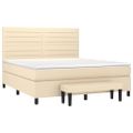 vidaXL Posteľný rám boxspring s matracom krémový 160x200 cm látka