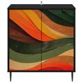 vidaXL Servírovacia skriňa BONN Čierny dub 69 x 33 x 76 cm