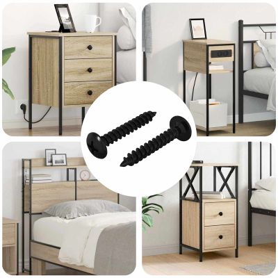 vidaXL Samorezný skrutkový klinc 2 pcs Čierna 4 x 25 mm Oceľ