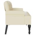vidaXL Chesterfield lavica Krémová 119,5 x 64,5 x 75 cm Umelá koža