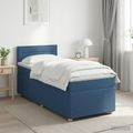 vidaXL Posteľ boxspring s matracom Modrá 100 x 200 cm Látka