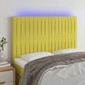 vidaXL Čelo postele s LED zelené 144x5x118/128 cm látka